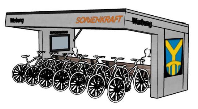 Ein Entwurf der autarken Elektro-Bike-Ladestation, die an der Möll im Lurnfeld umgesetzt wird. | Foto: Haslacher