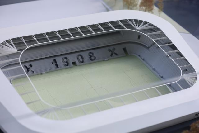 Das konkrete 3D-Modell der "Raiffaisen Arena" auf der Linzer Gugl.