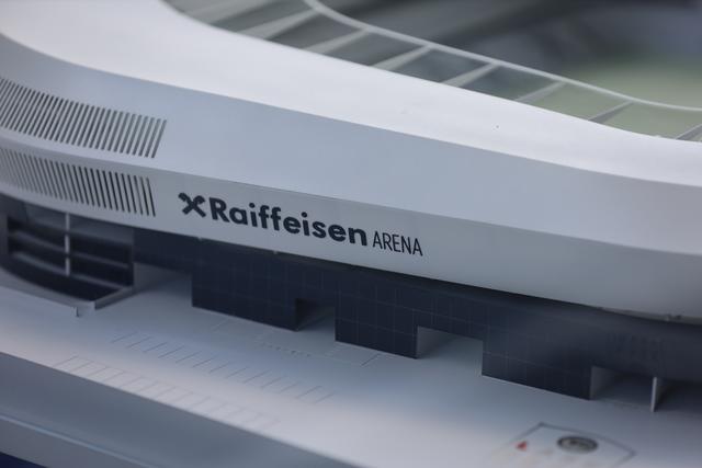 Das konkrete 3D-Modell der "Raiffaisen Arena" auf der Linzer Gugl.
