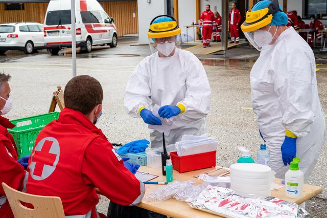 Die Test-Station beim Roten Kreuz St. Wolfgang.