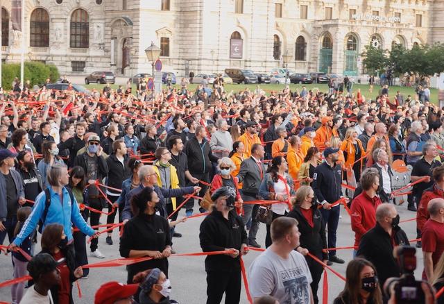 Kundgebung der Initiative „Ohne Uns“ im Juni in Wien.