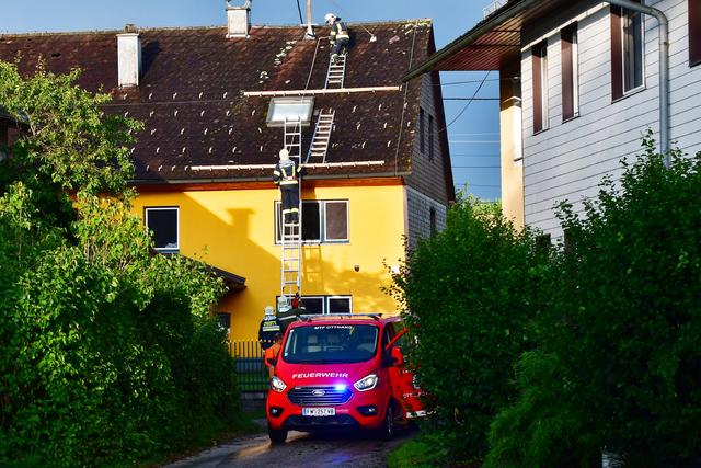 FF Ottnang im Hageleinsatz in Bärnthal/Ottnang