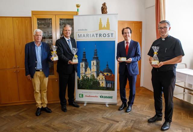 Lego-Aktion: Franz Küberl, Klaus Scheitegel, Hans Roth und Dietmar Grünwald (v. l.) haben kreative Ideen.