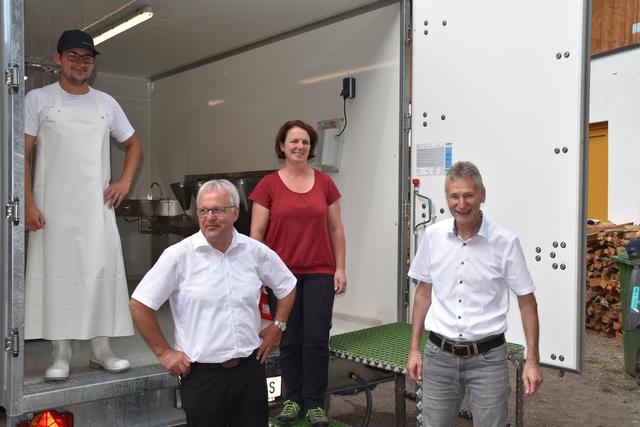 Metzger Martin Gröbner, Hermann Gahr, Bäuerin Biohof Omesbichl, Ingrid Knoflach, Wendelin Juen
