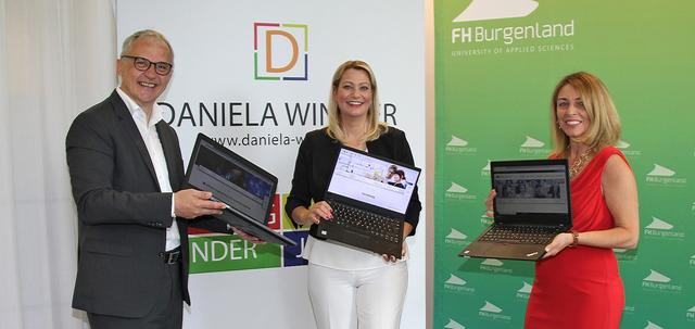 Zufrieden mit der Entwicklung der FH Burgenland: Georg Pehm, Daniela Winkler und Silvia Ettl-Huber | Foto: Bgld. Landespressedienst