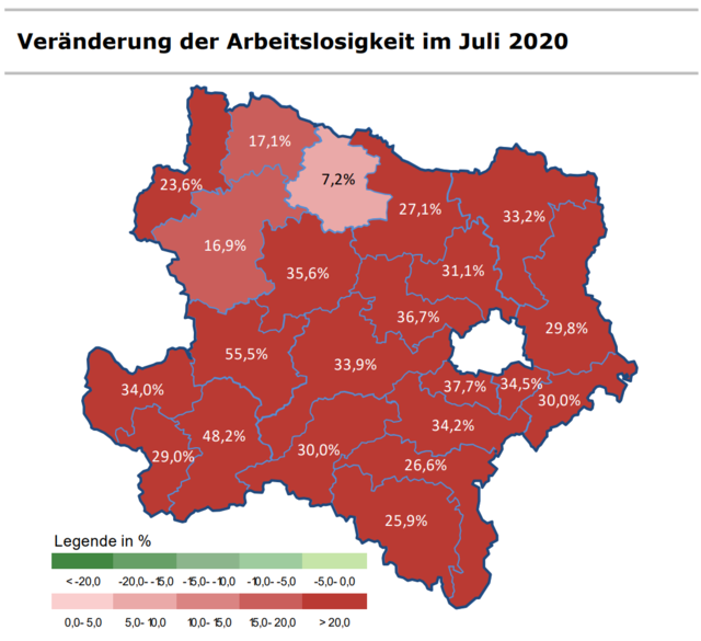 In Waidhofen, Horn und Zwettl steigt die Zahl der Arbeitslosen im Vergleich zum Vorjahr geringer, als im Rest des Landes.
