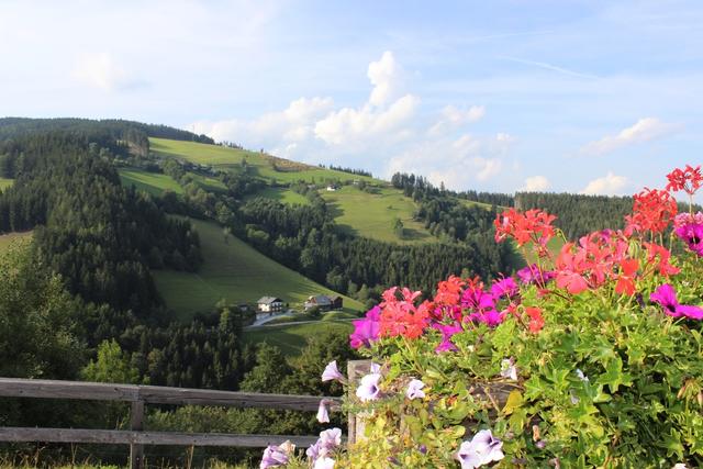 Der herrliche Blick von Heilbrunn ins Almenland