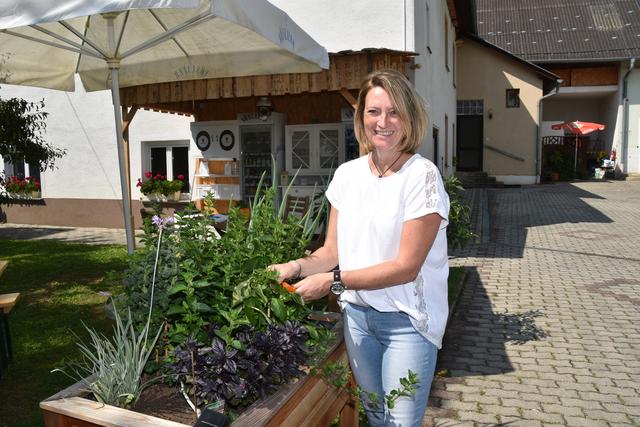 Gemüse und Kräuter können die Gäste beetfrisch im Garten brocken.