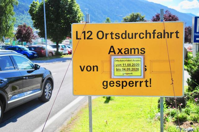 Bitte einplanen: Die Ortsdurchfahrt Axams ist in diesem Zeitraum nicht möglich!