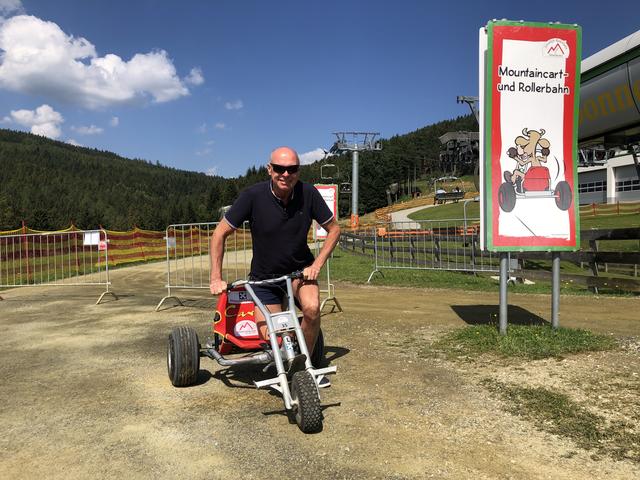 Gerald Gabauer an der Mountaincart-Strecke.