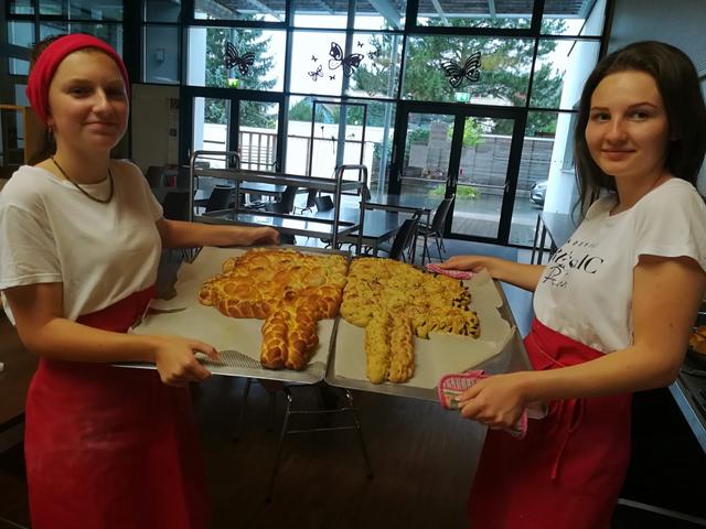 Antonia Pusswald und Lena Putz holten mit ihrem "Corona-Baum" den Landessieg für die Fachschule Hartberg-St. Martin.