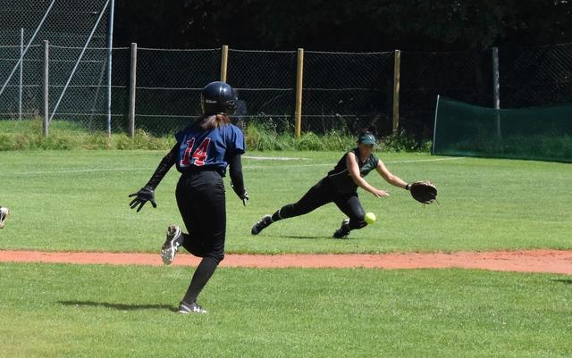 Große Bemühungen der Valkyries (grün) - keine Punkte für Kufsteins Softball Damen.  | Foto: Schwaighofer