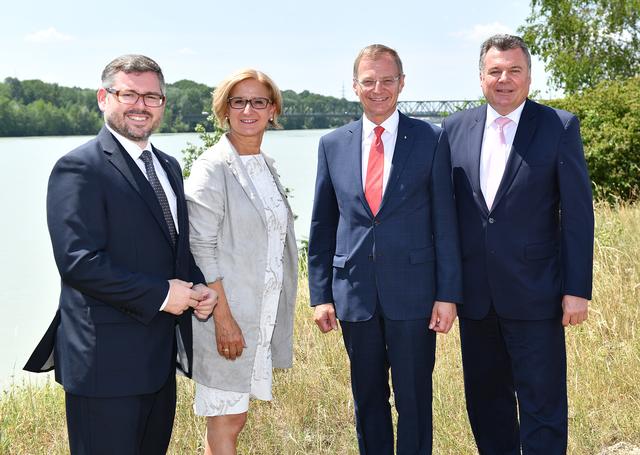 Landesrat Ludwig Schleritzko, Landeshauptfrau Johanna Mikl-Leitner, Landeshauptmann Thomas Stelzer und Landesrat Günther Steinkellner (Archivfoto).