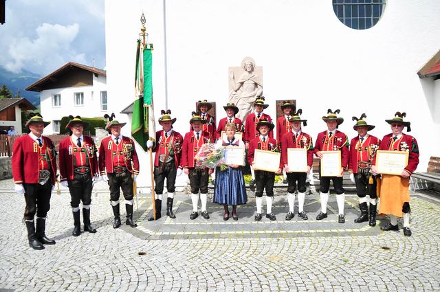 Alle geehrten Mitglieder der Schützenkompanie Grinzens auf einen Blick. | Foto: Hassl
