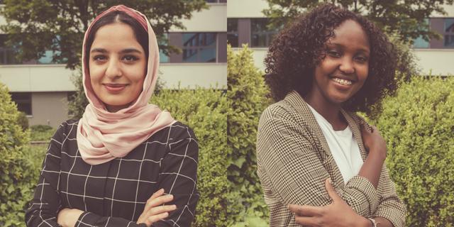 Fereshteh und Khadra (v. l.) schlossen die Fachschule für wirtschaftliche Berufe in Rohrbach ab.
