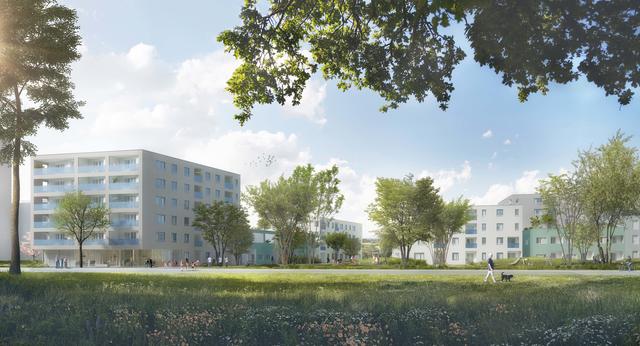 So soll das Wohnprojekt "com22PLUS", in dem 163 geförderte Wohnungen untergebracht sind, aussehen. | Foto: expressiv
