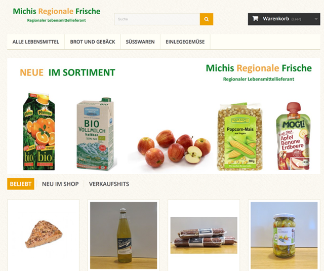 Großes Online-Angebot an Lebensmitteln und nachhaltigen Produkten aus der Region, die Bestellung wird innerhalb des Liefergebietes direkt ausgeliefert, auch Selbstabholung bei einer Abholstation ist möglich. | Foto: Michis Regionale Frische