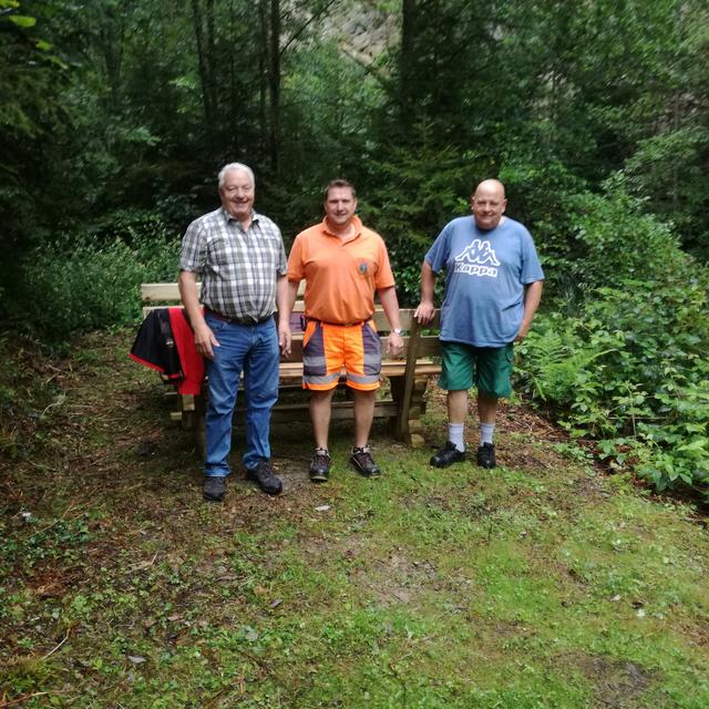Das Arbeitsteam beim Energieweg in Bad Gams mit Erni Rexeis, Mario Posch und Josef Schleifer (v.l.). | Foto: Barbara Spiz