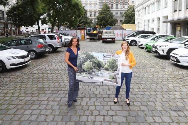 Umweltstadträtin Ulli Sima und SPÖ-Spitzenkandidatin Lucia Grabetz (beide SPÖ) wollen einen neuen Wasserspielplatz.