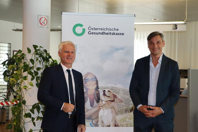 ÖGK -Landesstellenleiter Arno Melitopulos-Daum und ÖGK-Generaldirektor Bernhard Wurzer führten Gespräche vor Ort.  | Foto: Siegele