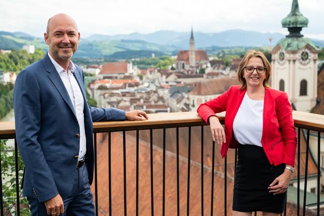 Fraktionsvorsitzender Markus Spöck und Bundesrätin Judith Ringer. | Foto: ÖVP Steyr