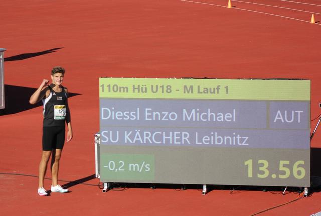 Enzo Diessl legte die europäische Bestleistung im Hürdenlauf hin.