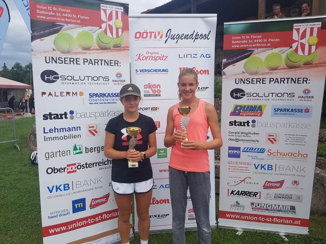 OÖ Vize-Landemeister U14-Doppel: taf-Player ANNA GRATZL (l.) &amp; Victoria Wiener