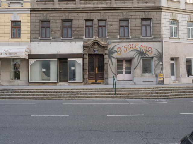 In der viel befahrenen Liechtensteinstraße stehen viele Lokale leer. Hier gleich zwei nebeneinander.