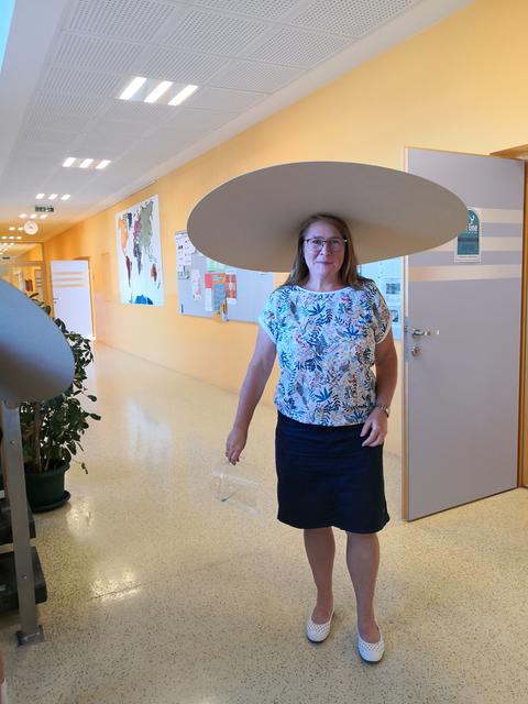 Direktorin Sabine Bauernfeind ging mit gutem Beispiel voran. | Foto: Mittelschule Mauthausen