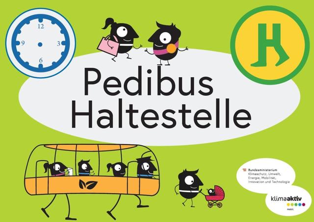 So sehen die Tafeln zu den "Pedibus"-Haltestellen aus.
