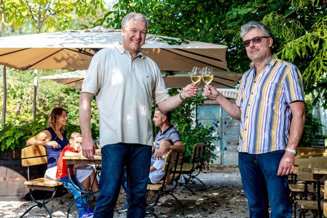 Landesrat Martin Eichtinger und Josef Koch im Wein.Genuss.Garten auf der Garten Tulln.