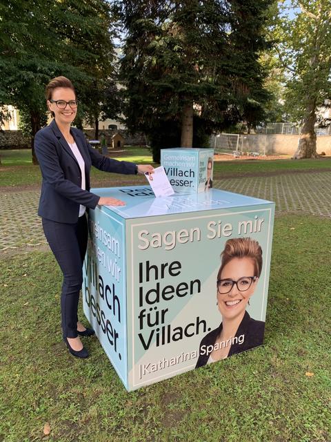 Katharina Spanring mit "Ideen-Würfel"