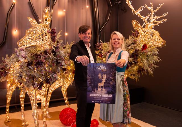Präsentieren das Sujet für Lumagica Hofgarten Innsbruck: Thomas Mark und Marie Mark.