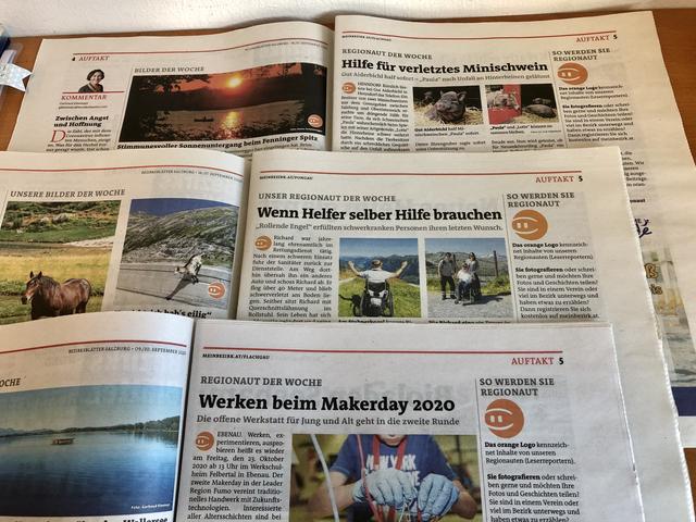 Die Beiträge unserer Regionauten werden auch in der Zeitung wöchentlich prominent platziert.