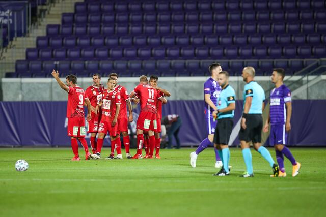 Die GAK-Spieler wollen jetzt auch gegen Steyr jubeln. | Foto: GEPA