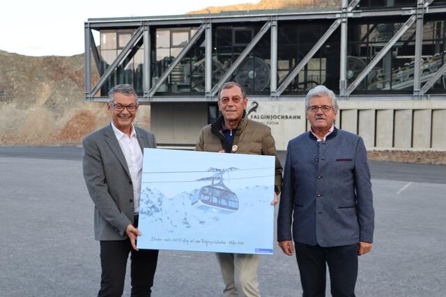 Andreas Natter (li.) und Albert Gufler (re.) mit Visionär und Vordenker Hans Rubatscher.