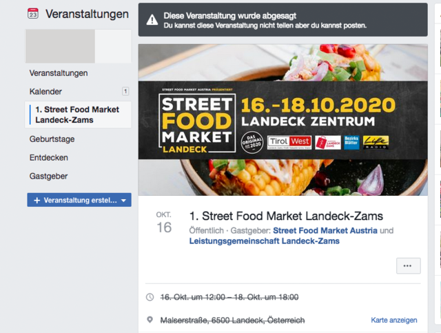 Der Street Food Market Landeck musste von den Veranstaltern abgesagt werden.