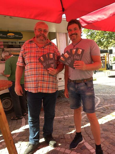 Heurigenwirt Franz Mayer und Gemeinderat Bernhard Wagner.