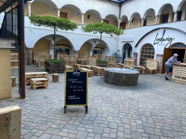 Der Gastgarten von Ludwig und B3 wurde abgebaut.