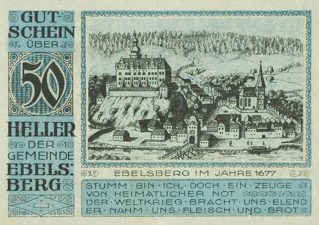 Da Ebelsberg 1920 noch selbständig war, hatte die Gemeinde ein eigenes Notgeld. | Foto: Archiv der Stadt Linz