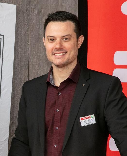 Kaufmann Michael-René Bergles, Inhaber des Spar-Marktes in Preding