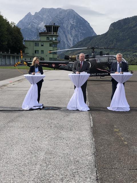 Leider ohne den neuen Hubschrauber "Leonardo", aber mit großer Freude wurde die Standortsicherung bekannt gegeben.