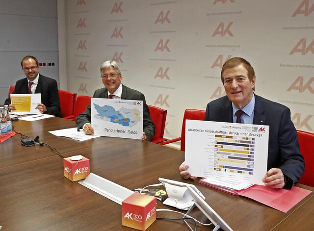 Präsentierten die AK-Pendlerstudie: Eric Kirschner, Peter Kaiser und Günther Goach
