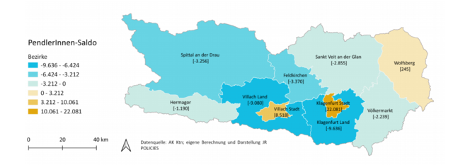 In nur drei Bezirken pendeln mehr Menschen ein als aus.