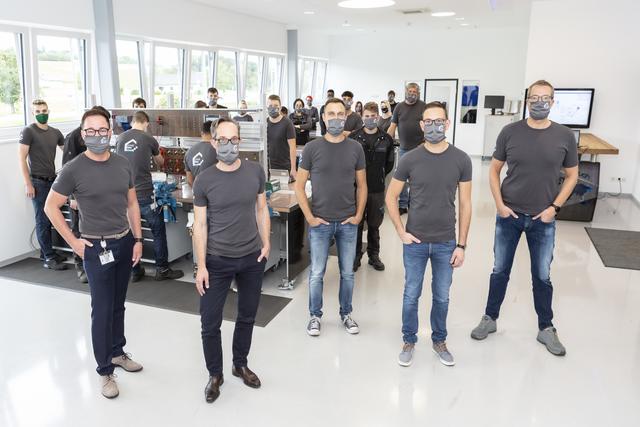 "Mit der Investition in das neue Ausbildungszentrum sichert sich Scheuch eine nachhaltige Zukunft und stärkt seine Innovationskraft", sind sich Michael Brandl, Stefan Scheuch, Bernhard Urwanisch, Matthias Schmee & Günther Märzendorfer (v.l.) einig.