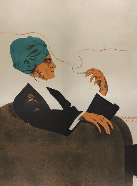 Plakat: "Mirus. Antinikotin“ von Mara Schrötter-Malliczky (1919)