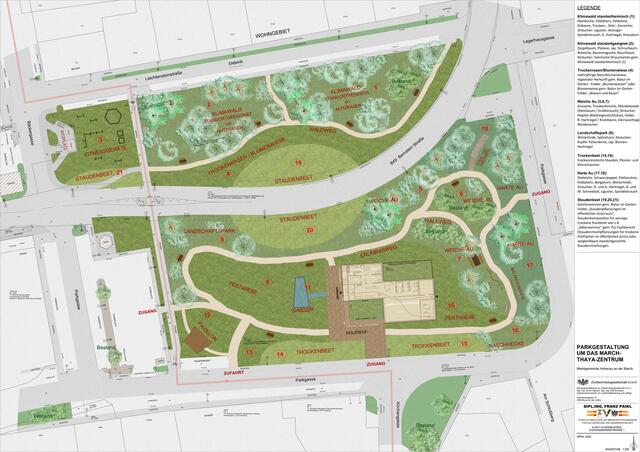 So wird der neue Park um das March-Thaya-Zentrum aussehen.