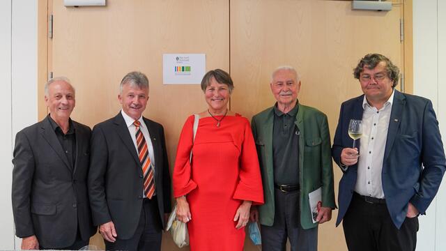 Freude bei Rudolf Wilfinger, LAbg. Hubert Lang, Ulrike Truger, Manfred Schlögl, Harald Haslmayr.
