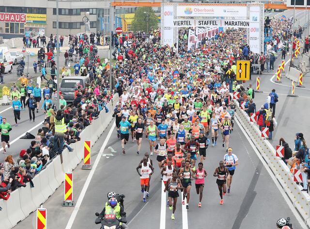 Bilder wie hier vom Donau Marathon-Start 2019 gibt es in Linz frühestens wieder im Herbst 2021.