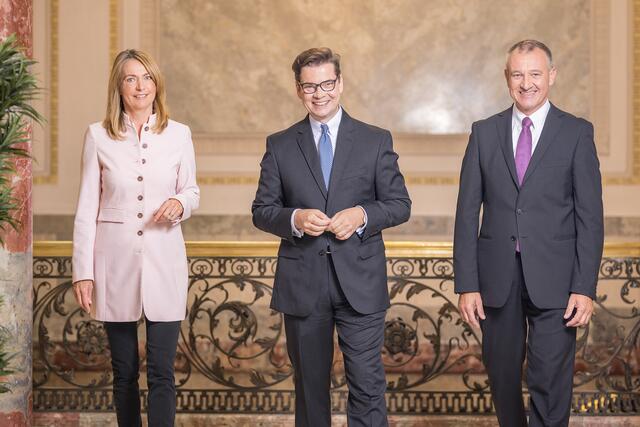 IV-Vize Generalsekretärin Claudia Mischensky, IV-Generalsekretär Christoph Neumayer und IV-Vize-Generalsekretär Peter Koren